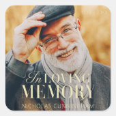 In het liefhebben van geheugen Modern Elegant Phot Vierkante Sticker (Voorkant)