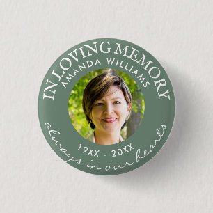 In het liefhebben van geheugen Modern Sage Green P Ronde Button 3,2 Cm