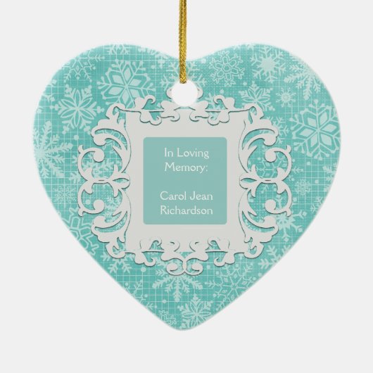 In het liefhebben van Geheugen Snowflake Persoonli Keramisch Ornament (Achterkant)