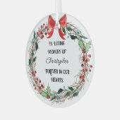 In het liefhebben van geheugen voor altijd in ons  glas ornament (Voorkant links)