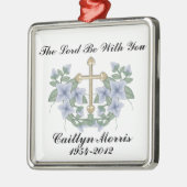 In het liefhebben van geheugenherdenking kerstvers metalen ornament (Links)