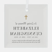 In het liefhebben van geheugenherdenkingsgeheugen  glas ornament (Achterkant)