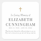 In het liefhebben van geheugenherdenkingsgeheugen  vierkante sticker (Voorkant)