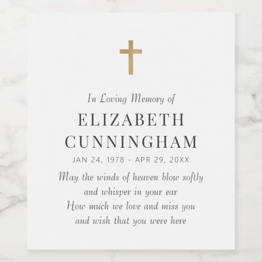 In het liefhebben van geheugenherdenkingsgeheugen  wijn etiket (Enkel label)