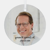 In het liefhebben van geheugenherinnering Modern F Glas Ornament (Achterkant)