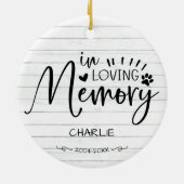 In het liefhebben van geheugenkat of dog gedenktek keramisch ornament (Achterkant)