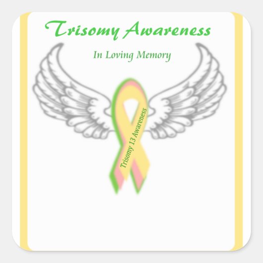 in het liefhebben van geheugenrisomie 13 vierkante sticker (Voorkant)