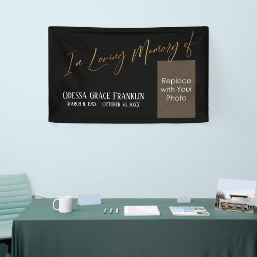 In het liefhebben van Gold-geheugen op zwart met f Spandoek (Beurs)