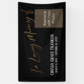 In het liefhebben van Gold-geheugen op zwart met f Spandoek (Verticaal)