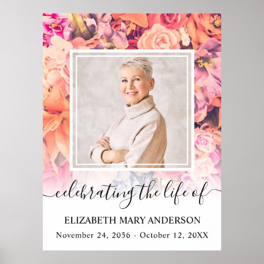 In het liefhebben van het geheugen Bright Floral P Poster (Voorkant)