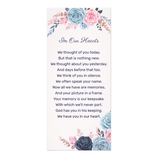 In het liefhebben van het geheugen dat de begrafen reclamekaart (Achterkant)