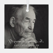 In het liefhebben van het geheugen Elegant Photo M Glas Ornament (Achterkant)