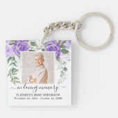 In het liefhebben van het Geheugen Foto Paars Flor Sleutelhanger (Achterkant)