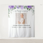 In het liefhebben van het Geheugen Foto Paars Flor Wandkleed (Voorkant)