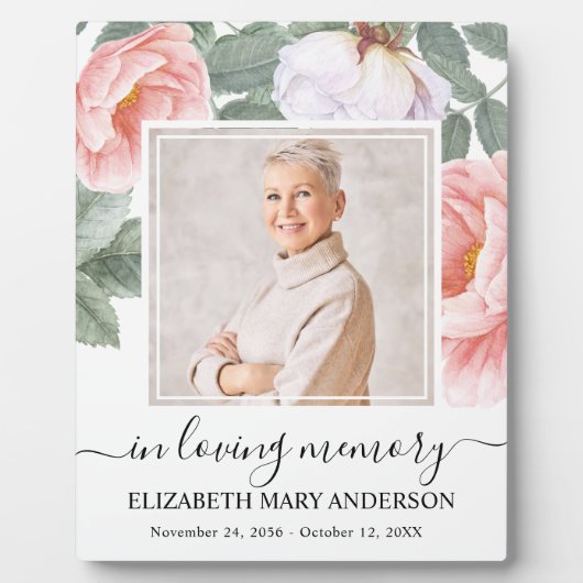 In het liefhebben van het Geheugen Foto Roze Flora Fotoplaat (Voorkant)