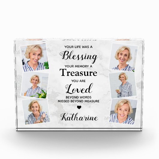 In het liefhebben van het geheugen Moderne Marmer  Fotoblokken (Voorkant)