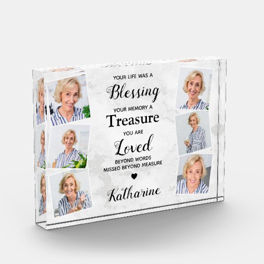 In het liefhebben van het geheugen Moderne Marmer  Fotoblokken (Links)