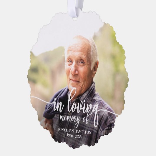 In het liefhebben van het Geheugen Persoonlijke Fo Ornament Kaart (Links)