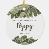 In het liefhebben van het Geheugen van Papavery Pe Keramisch Ornament (Achterkant)