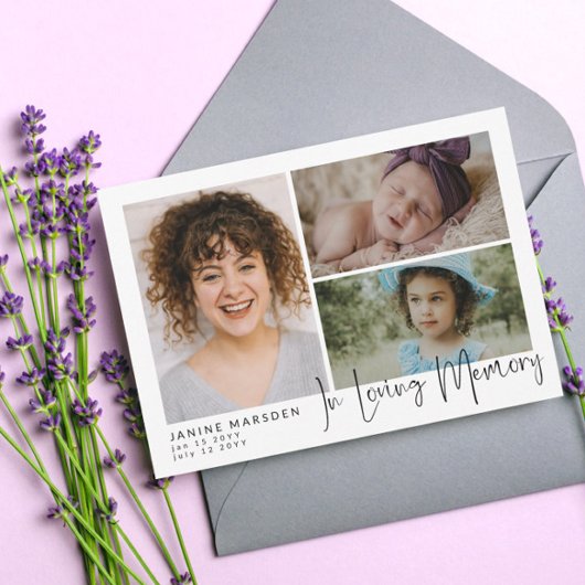 In het liefhebben van het Geheugenfotocollage Symp Bedankkaart