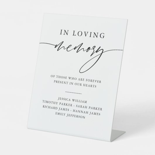 In het liefhebben van het herinneringsgebaar Rusti Reclamebord Met Voetstuk (Voorkant)