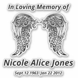 In het liefhebben van Memory Angel Wings Sticker