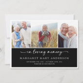 In het liefhebben van Memory Black 3 Foto Funeral  Bedankkaart (Voorkant)