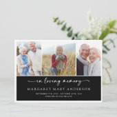 In het liefhebben van Memory Black 3 Foto Funeral  Bedankkaart (Staand voorkant)