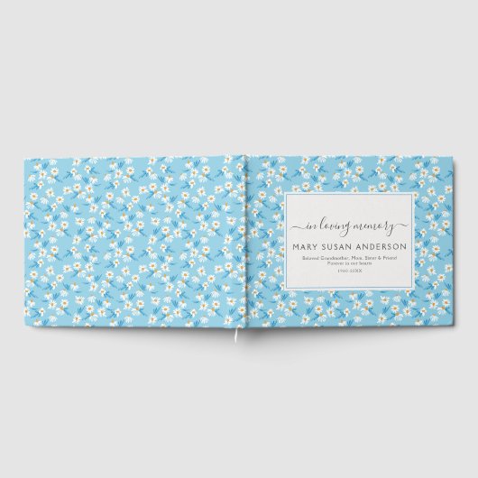 In het liefhebben van Memory Blue Daisies Memorial Gastenboek (Volledig)