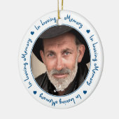 In het liefhebben van Memory Blue-kerstfoto Keramisch Ornament (Links)