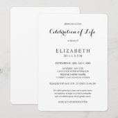 In het liefhebben van Memory Celebration of Life F Kaart (Voorkant / Achterkant)