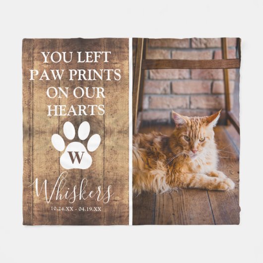 In het liefhebben van Memory Dog/Cat Photo & Quote Fleece Deken (Voorkant (Horizontaal))