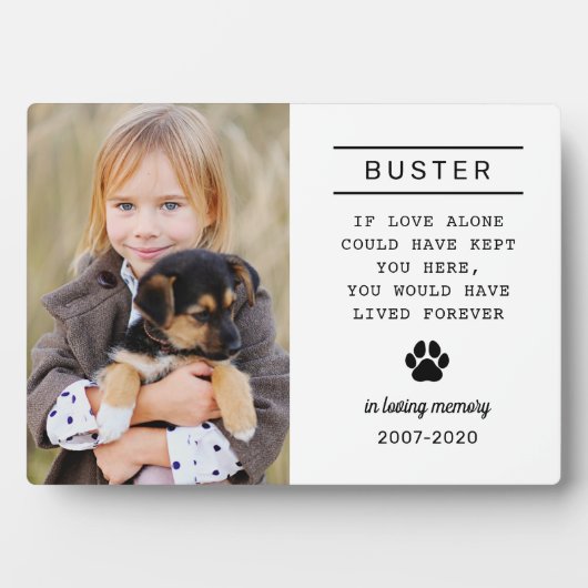 In het liefhebben van Memory Dog Personalized Phot Fotoplaat (voorkant)