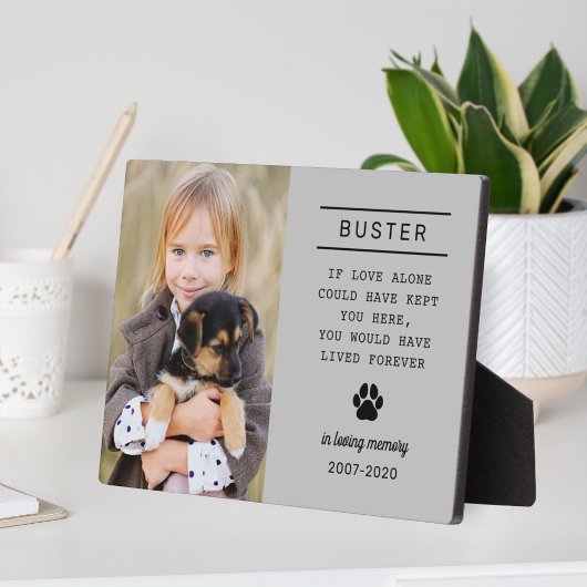 In het liefhebben van Memory Dog Personalized Phot Fotoplaat