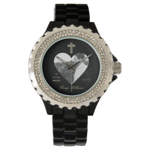 In het liefhebben van Memory Golden Cross Heart Sh Horloge