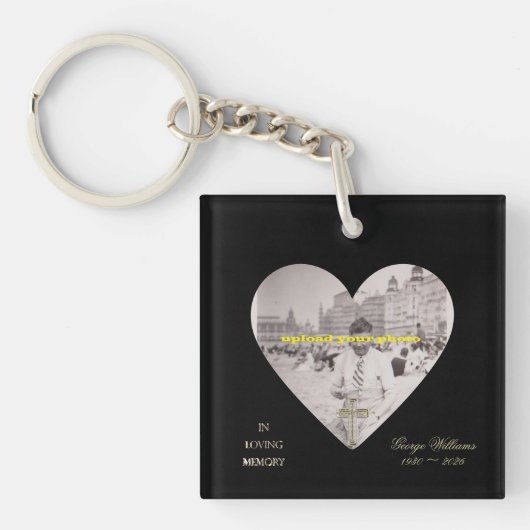 In het liefhebben van Memory Golden Cross Heart Sh Sleutelhanger (Voorkant)