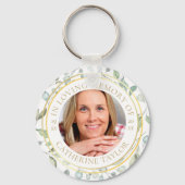 In het liefhebben van Memory Greenery Floral Foto Sleutelhanger (Achterkant)