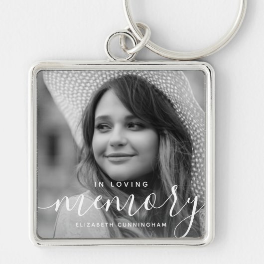 In het liefhebben van Memory Memorial Modern Elega Sleutelhanger (Voorkant)