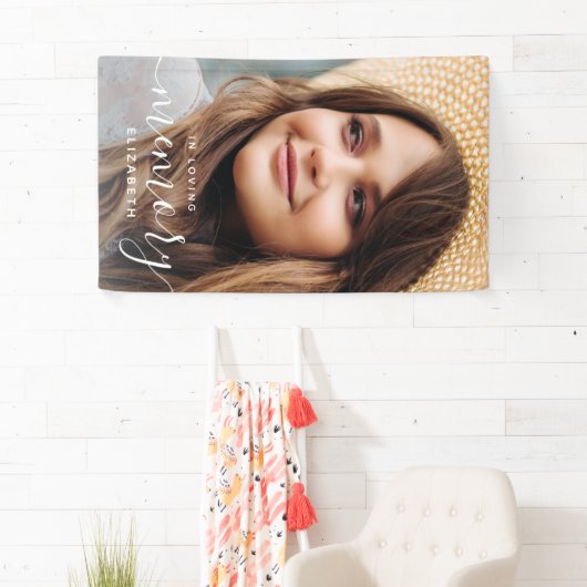 In het liefhebben van Memory Memorial Modern Elega Spandoek (Insitu)