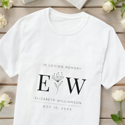 In het liefhebben van Memory Memorial Modern Monog T-shirt