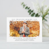 In het liefhebben van Memory Memorial Modern Simpl Bedankkaart (Staand voorkant)