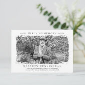 In het liefhebben van Memory Memorial Modern Simpl Bedankkaart (Staand voorkant)