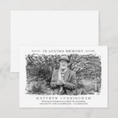 In het liefhebben van Memory Memorial Modern Simpl Bedankkaart (Voorkant / Achterkant)