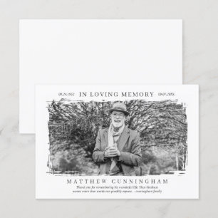 In het liefhebben van Memory Memorial Modern Simpl Bedankkaart