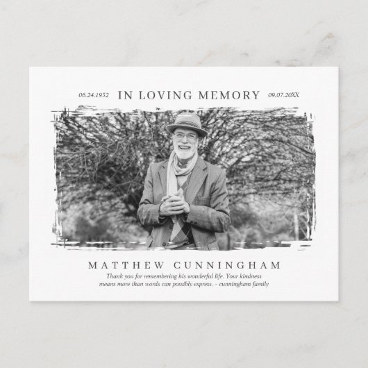 In het liefhebben van Memory Memorial Modern Simpl Briefkaart (Voorkant)