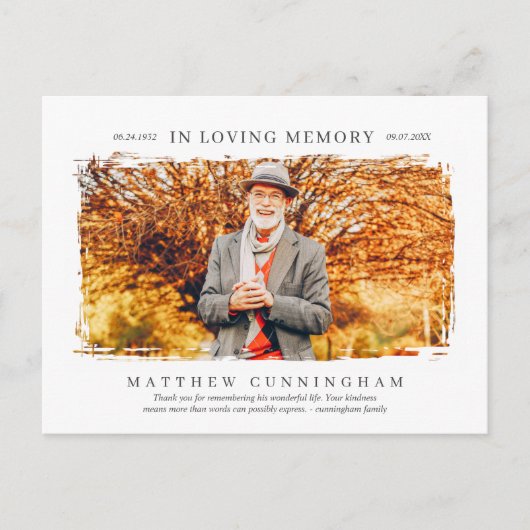 In het liefhebben van Memory Memorial Modern Simpl Briefkaart (Voorkant)