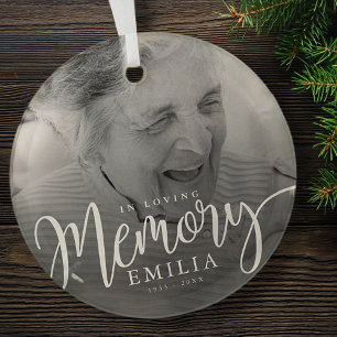 In het liefhebben van Memory Memorial Modern Simpl Glas Ornament