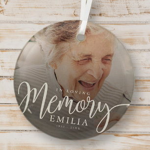 In het liefhebben van Memory Memorial Modern Simpl Glas Ornament