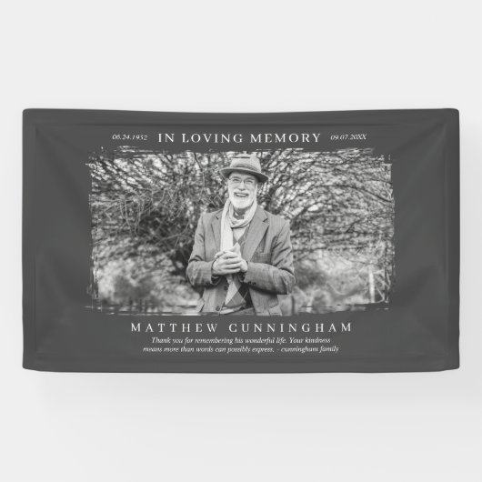 In het liefhebben van Memory Memorial Modern Simpl Spandoek (Horizontaal)