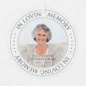 In het liefhebben van Memory Memorial Simple Elega Metalen Ornament (Voorkant)